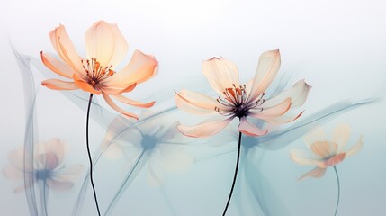 Obraz premium Autumn Aura Seamless Fall Blossom Showcase Cherry Blossom Whispers Seamless Floral Elegance