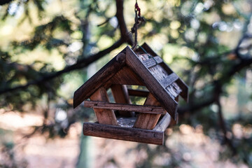 A bird house in the park