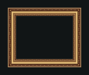 Golden antique frame for your picture. Vector illustration.