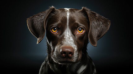 Gentle Gaze: German Shorthaired Pointer Puppy Elegance on a Sophisticated Background - Generative AI