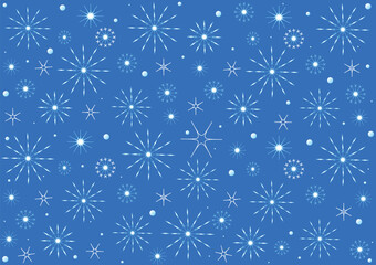 Fototapeta na wymiar Vector seamless pattern with snowflakes. Seamless lybackground of snowflakes and stars.