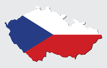 Fototapeta premium Map of Czech Republic, Czech Republic Map Illustration, Map of Czech Republic with National Flag.