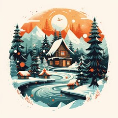Winter Christmas and New Year background