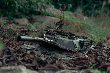 tank in the grass,tank close-up, tank ready for war, war in Ukraine