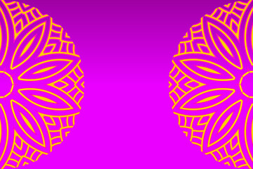 Obraz premium Luxurious couple double batik Java ethnic dayak flowers line art circle gradient background for aesthetic presentation 