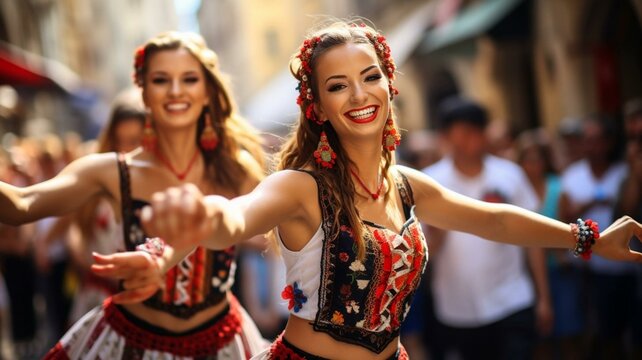 Fototapeta group of people dancing