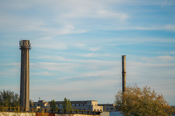 Fototapeta na wymiar water tower with antennas. detail.