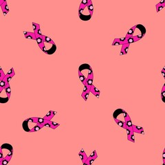 Breast cancer month seamless pink ribbon day mammogram pattern for wrapping paper and media accessories