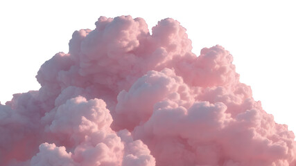 pink fluffy clouds in the sky, Romantic pink sky, illustration with a transparent background