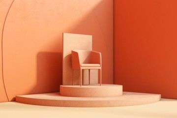 3D rendering of a podium with a chair. Generative AI