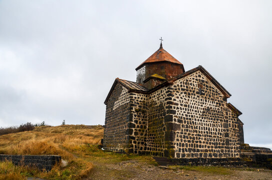 Medieval orthodox Sevanavank monastery located on the shore of lake Sevan, Armenia