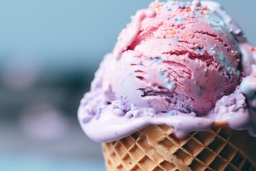 パステルカラーのアイスクリーム,Generative AI AI画像