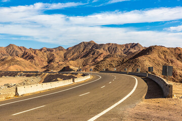 Road in Sahara desert in Egypt