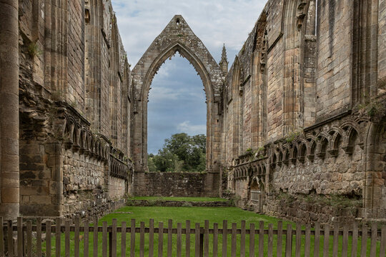 The inside of the derelict Bolton Abbey