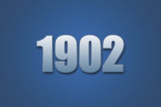 Year 1902 numeric typography text design on gradient color background. 1902 calendar year design.