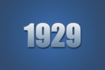 Year 1929 numeric typography text design on gradient color background. 1929 calendar year design.