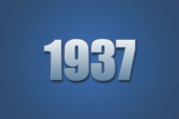 Year 1937 numeric typography text design on gradient color background. 1937 calendar year design.