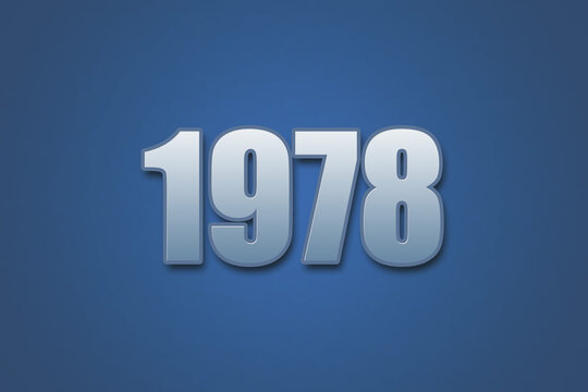 Year 1978 numeric typography text design on gradient color background. 1978 calendar year design.