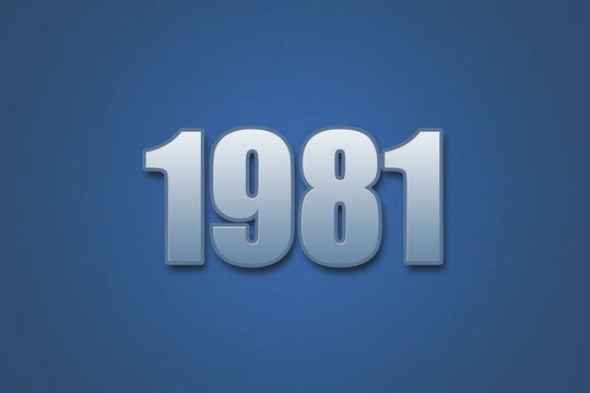 Year 1981 numeric typography text design on gradient color background. 1981 calendar year design.