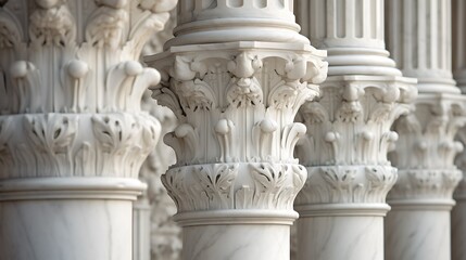 Marble pillars building detail - Powered by Adobe