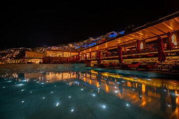 Amazing restaurant view at blue hours, Mykonos, Greece