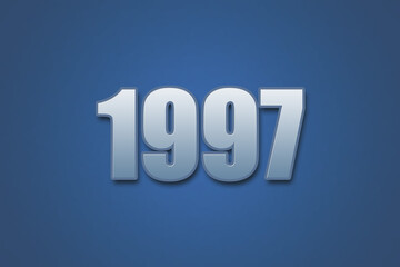 Year 1997 numeric typography text design on gradient color background. 1997 calendar year design.
