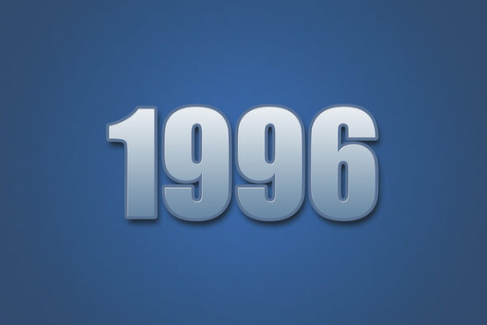 Year 1996 numeric typography text design on gradient color background. 1996 calendar year design.