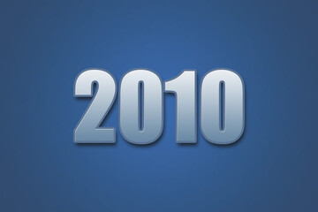 Year 2010 numeric typography text design on gradient color background. 2010 calendar year design.
