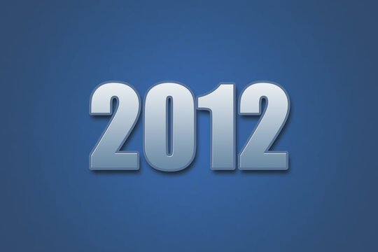 Year 2012 numeric typography text design on gradient color background. 2012 calendar year design.