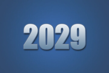 Year 2029 numeric typography text design on gradient color background. 2029 calendar year design.