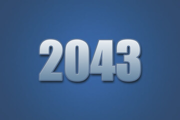 Year 2043 numeric typography text design on gradient color background. 2043 calendar year design.