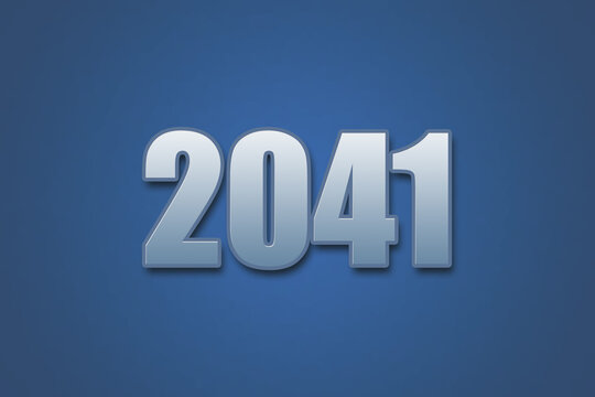 Year 2041 numeric typography text design on gradient color background. 2041 calendar year design.