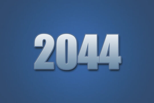 Year 2044 numeric typography text design on gradient color background. 2044 calendar year design.