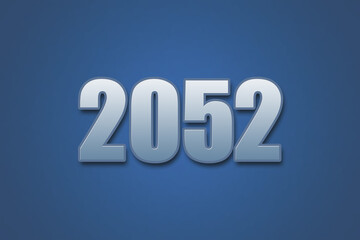 Year 2052 numeric typography text design on gradient color background. 2052 calendar year design.