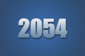 Year 2054 numeric typography text design on gradient color background. 2054 calendar year design.