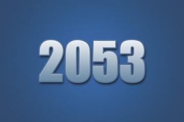 Year 2053 numeric typography text design on gradient color background. 2053 calendar year design.