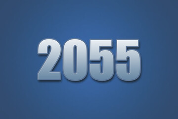 Year 2055 numeric typography text design on gradient color background. 2055 calendar year design.