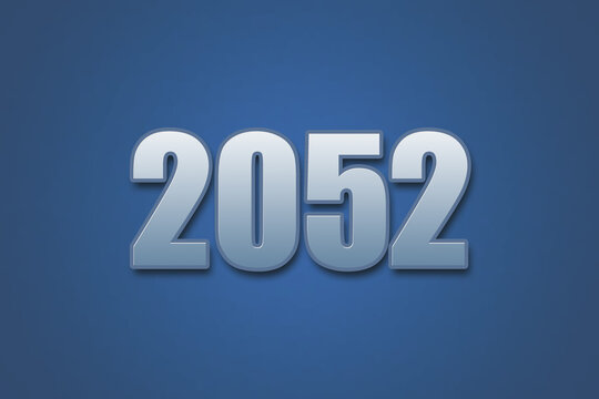 Year 2052 numeric typography text design on gradient color background. 2052 calendar year design.