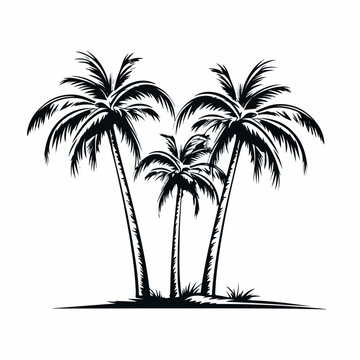 Palms in cartoon, doodle style. 2d vector illustration in logo, icon style. AI Generative