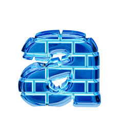 Symbol made of blue ice bricks. letter a