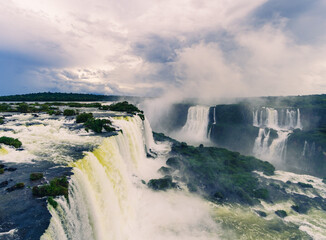 Iguazu Falls with a moody Sky