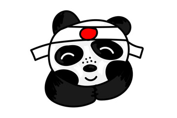 Cute, nice and funny cartoon panda. Japan and Japanese style. Oriental. Asia and Asian. vector illustration. Happy animal.