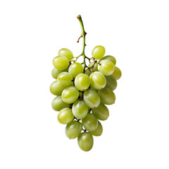 Um cacho de uvas verdes isolado, flutuando no fundo transparente, sem fundo, png.