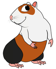 Cartoon of a funny guinea pig