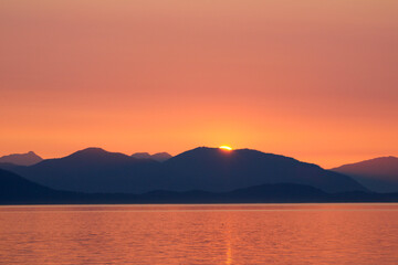 sunset over the lake
