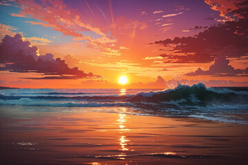 sunset in beach