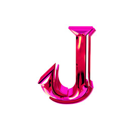 Symbol made of pink. letter j