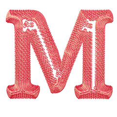 Symbol made of pink dollar signs. letter m © oleg