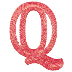 Symbol made of pink dollar signs. letter q © oleg