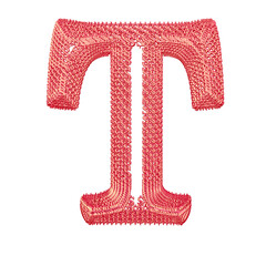 Symbol made of pink dollar signs. letter t © oleg
